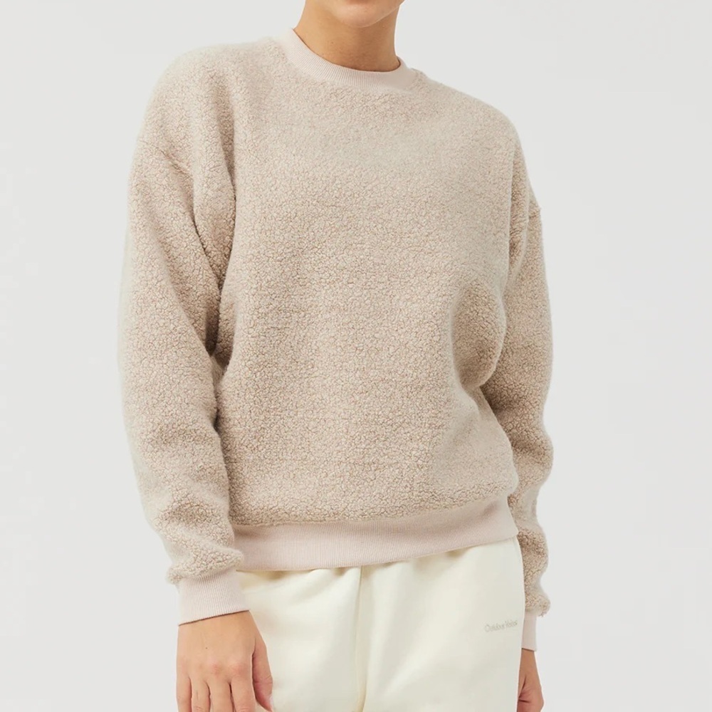 Outdoor Voices Megafleece Cream Beige Sweatshirt Crewneck Sz L